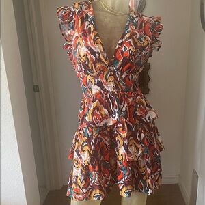 Aqua Vibrant Ruffled Dress